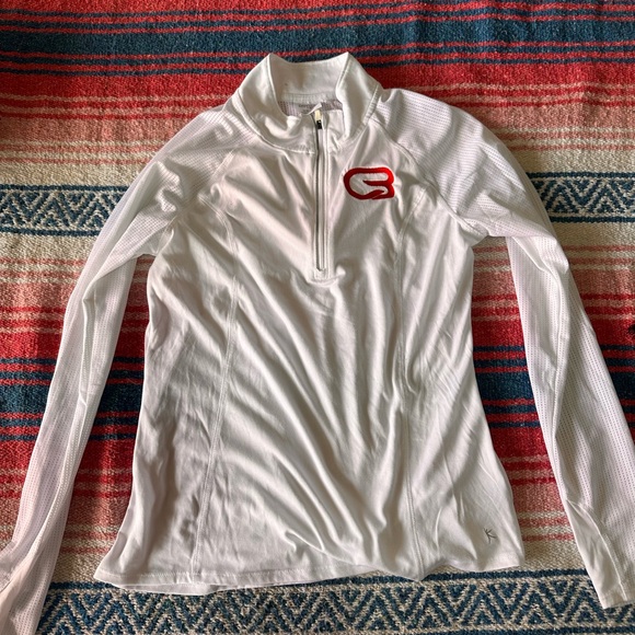 White 1/4 zip Cyclebar jacket - Picture 1 of 2